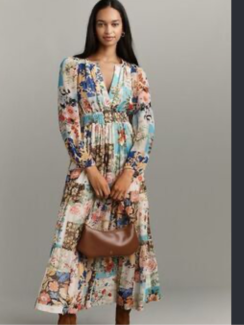 Anthropologie Somerset Multicolor Floral Patchwork Maxi Dress
